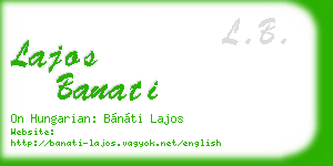 lajos banati business card