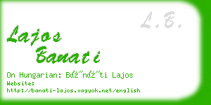 lajos banati business card